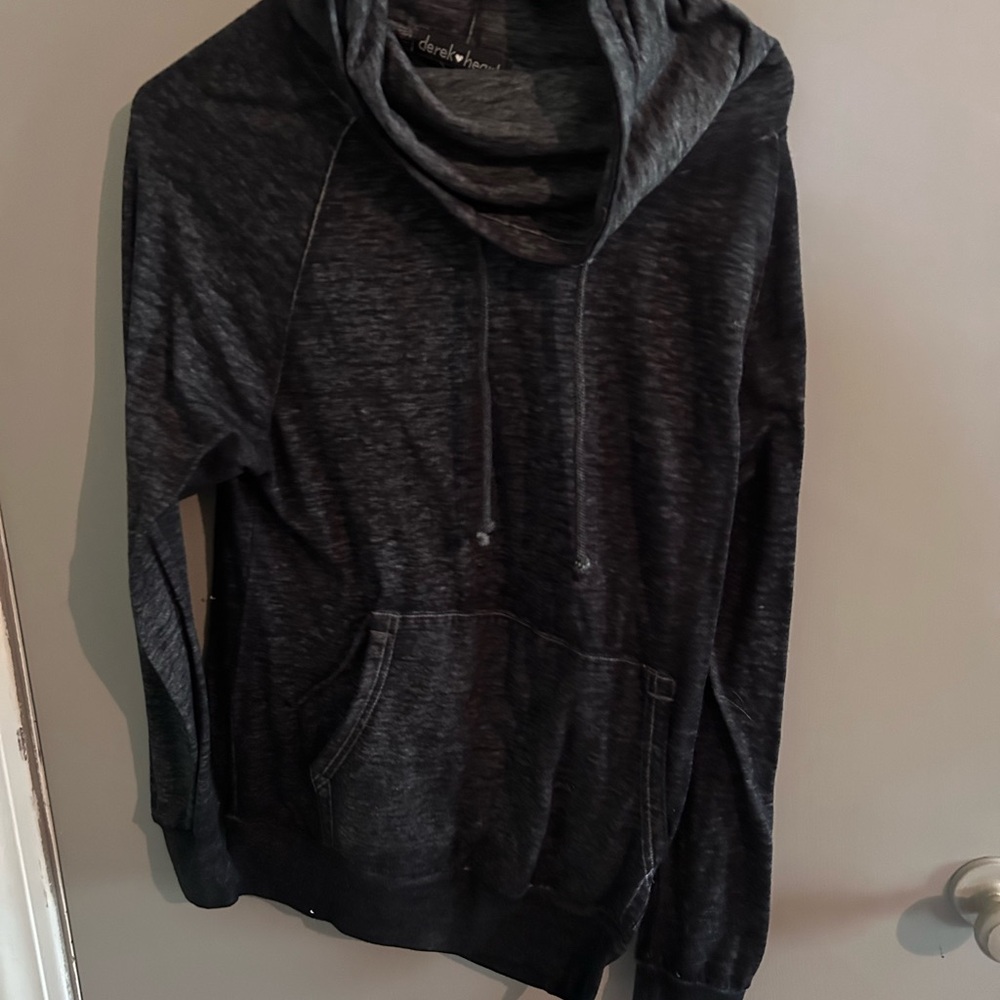 Derek Heart Men's Charcoal Crewneck Cowl Pullover Hoodie